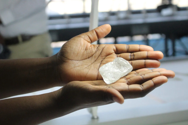 A raw diamond from Gaborone, Botswana